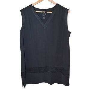 Dana B. and Karen Black Silk Top 100% V-Neck Size 12 Sleeveless